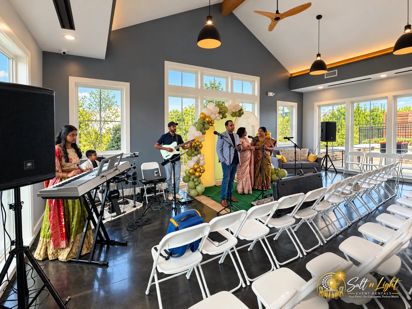 Another moment from the music rehearsal using the first birthday event audio setup